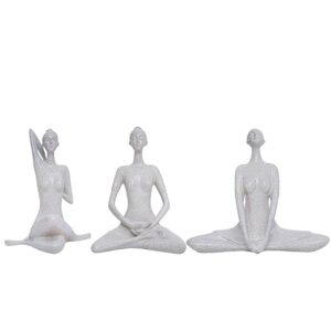 Set of 3 Yoga Lady Statue Showpiece