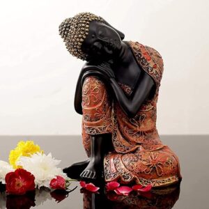 Black & Peach – Toned Buddha Idol Statue Showpiece