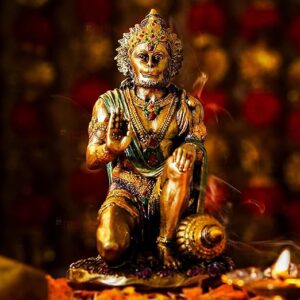 Gold Tone Lord Hanuman Idol Statue Showpiece