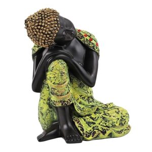 Black & Green-Toned Buddha Idol Statue Showpiece