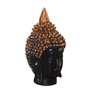 Black & Gold-Toned Buddha Head Idol Statue Showpiece