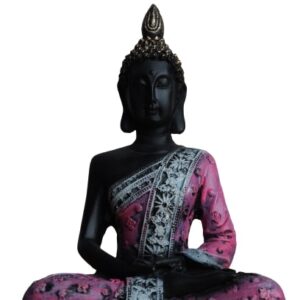 Black & Pink Meditating Buddha Statue Figurine’s