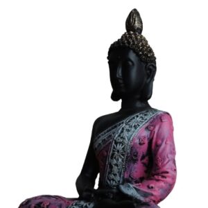 Black & Pink Meditating Buddha Statue Figurine’s