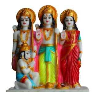 Marble Look Ram Darbar Statue for Pooja Room