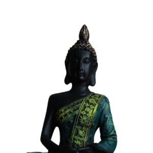 Black & Green Meditating Buddha Statue Figurine’s