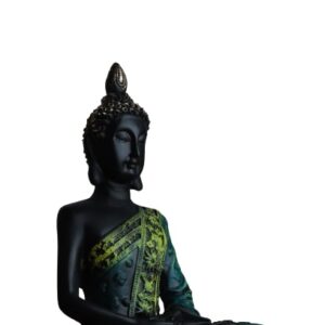 Black & Green Meditating Buddha Statue Figurine’s