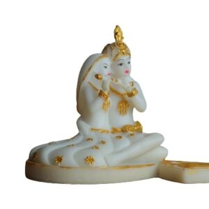 White Marble Palm Ganesha Showpiece Statue