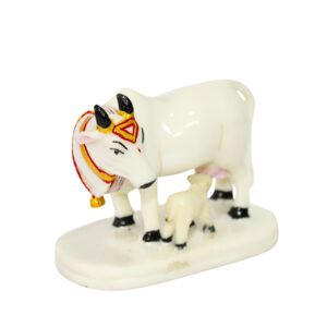 Cow with Baby Carved in Resin