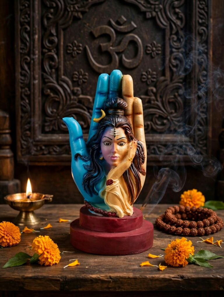 Ardhanarishvara Lord Shiva Hand Idol