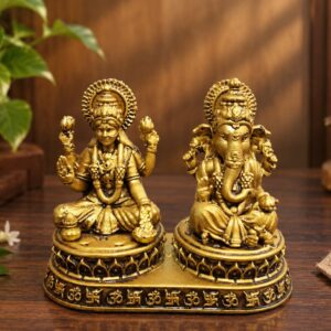 Laxmi Ganesh Idol – Antique Gold